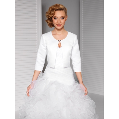 Boléro mariage satin manches
