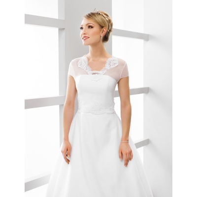 Boléro tulle manches courtes dentelle