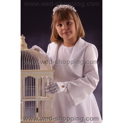 Boléro robe communion manches larges col