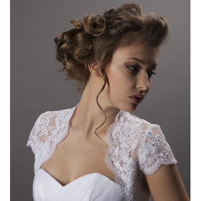 Bolero Mariage dentelle broderie
