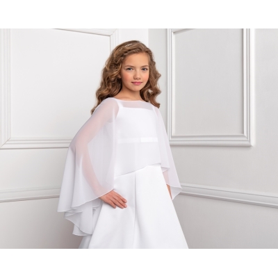 Poncho Cape mousseline Première communion fille