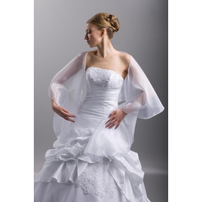 Châle  de mariée en vitreux organdi