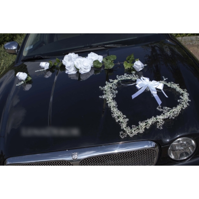 Cœur Blanche pour voiture de mariage