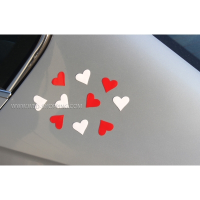 Coeur magnétique rouge blanc