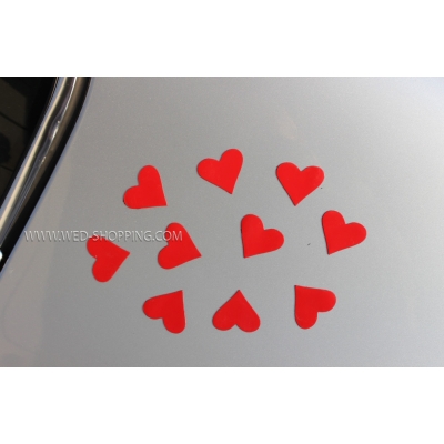 Coeur magnétique pour voiture de mariage rouge