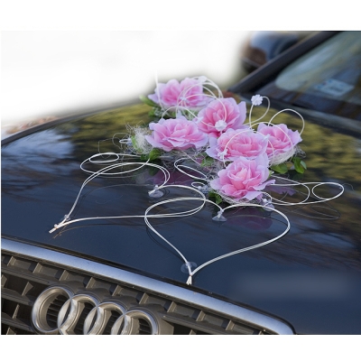 Deco kit pour voiture mariage Rose simple