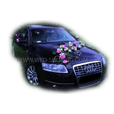 Décoration de voiture de mariage Fleurs avec Ventouses