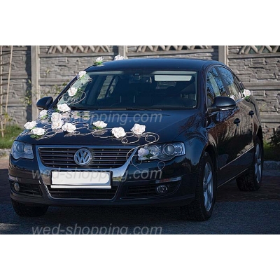 Décoration voiture de mariage Fleurs blanc