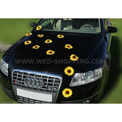 Tournesols avec ventouses Deco Voiture de Mariage