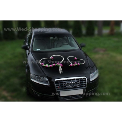 Tulipes pourpres Décoration de voiture mariage