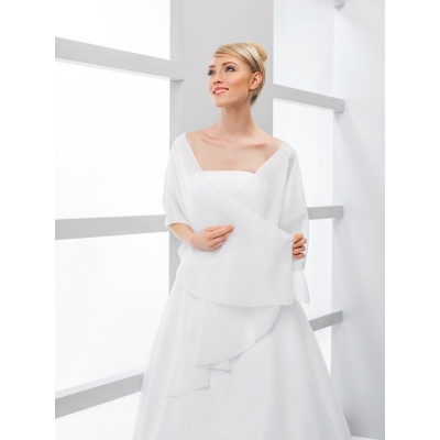 Étole mousseline pour la mariée ivoire blanc