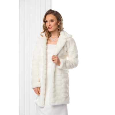 Manteau pour femme fausse fourrure ivoire