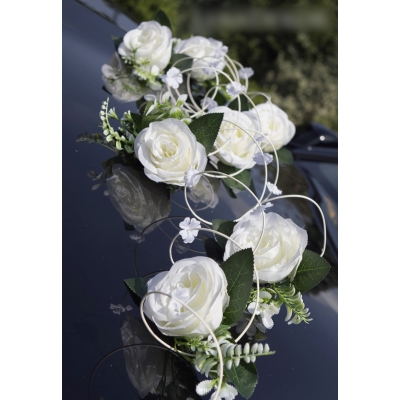 Ivoire décoration floral pour voiture de mariage