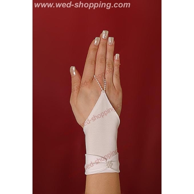 Gants courts avec un noeud, blancs ou  écrus