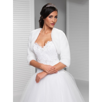 Boléro de mariage en fausse fourrure