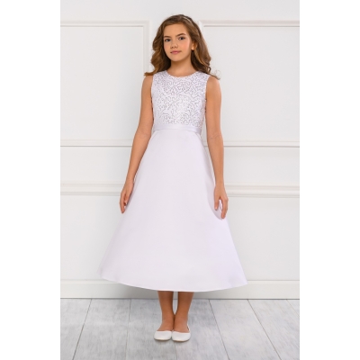Robe de communion Satin et Tulle avec sequins