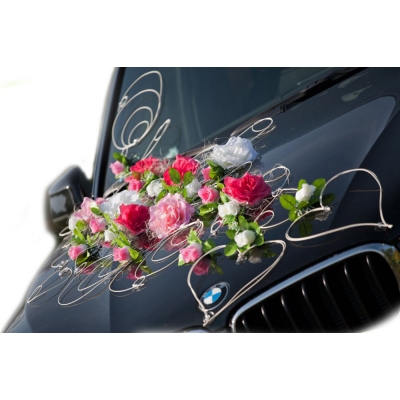 Rose Élégance deco kit pour voiture de mariage