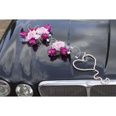 Rose Élégance Deluxe - Décoration voiture Mariage Emma