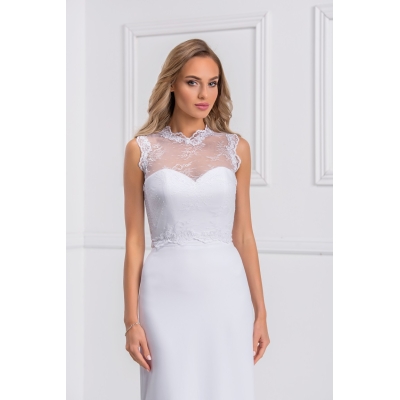 Top sans manches en dentelle de mariage