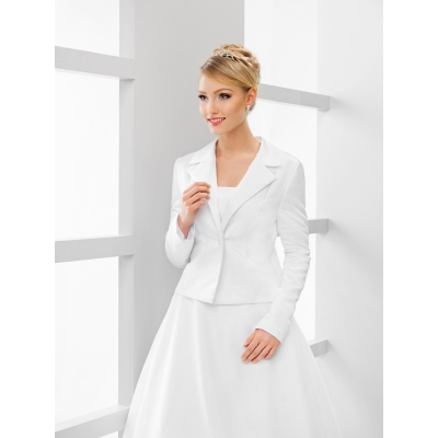 Boléro mariage satin manches Col avec revers