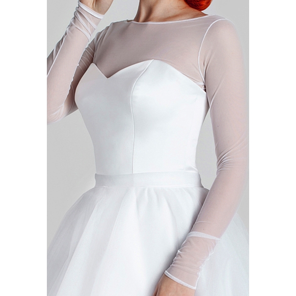 Stretch tulle boléro de mariee manche longe tulle bolero mariage