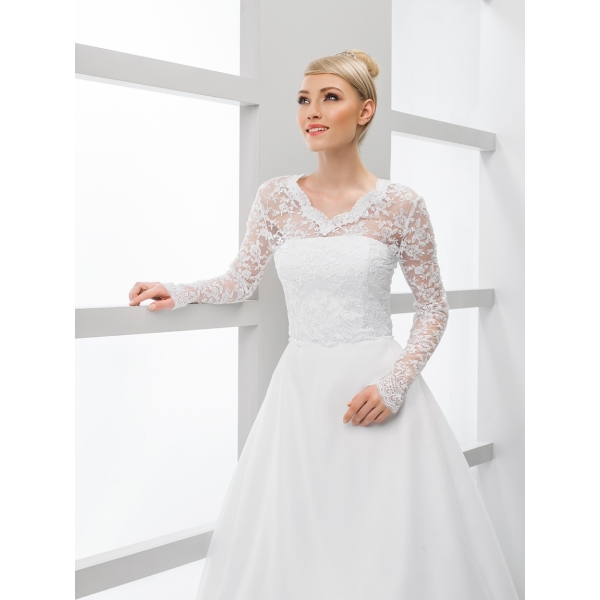épaule dégagée boléro de mariage en dentelle