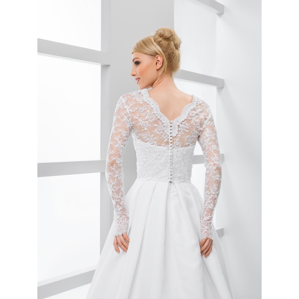 épaule dégagée boléro de mariage en dentelle