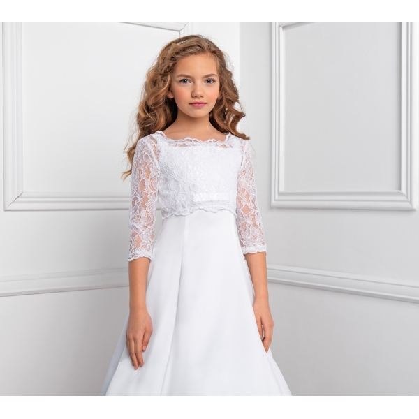 Boléro dentelle laçage dans le dos fille cérémonie