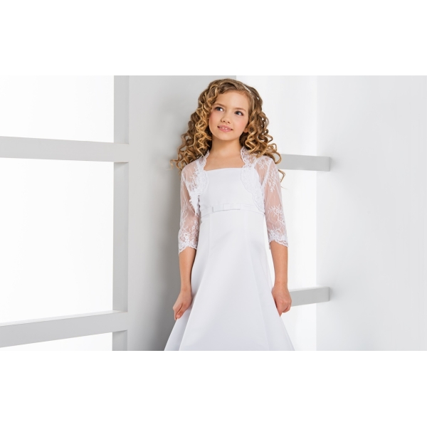 Boléro dentelle fille cérémonie enfant manches mi-longues