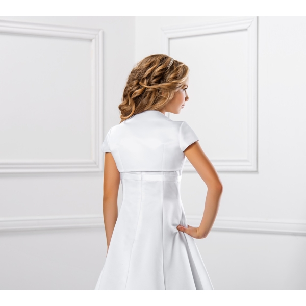 manches courtes Boléro et satin cérémonie fille