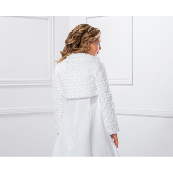 manches longuesveste fausse fourrure Communion