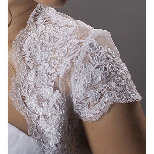 Bolero Mariage dentelle broderie