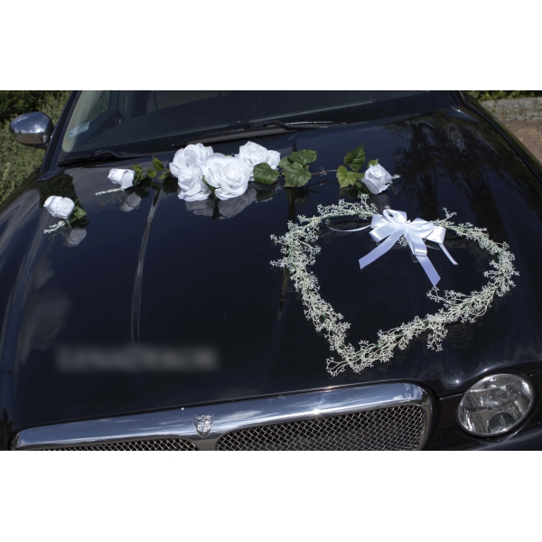 Cœur Blanche pour voiture de mariage