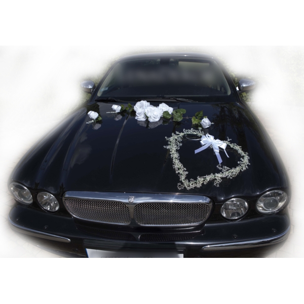 Blanche Cœur floral voiture de mariée