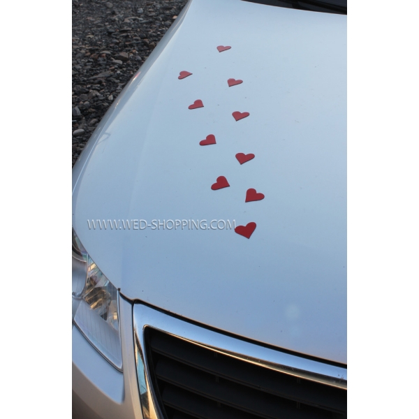 Coeur magnétique decoration rouge blanc
