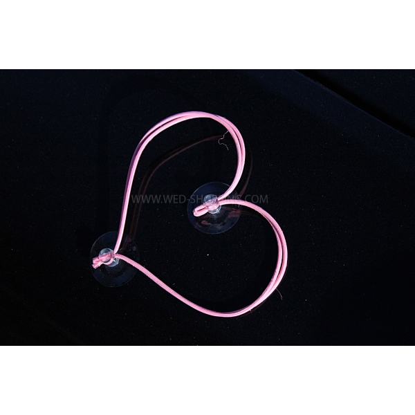 Coeurs roses pour voiture balai de mariage
