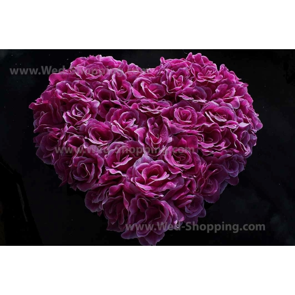 Grand coeur avec les roses Purple - decoration mariage