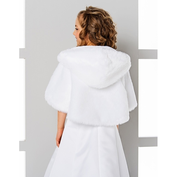 Cape Communion avec capuche fausse fourrure