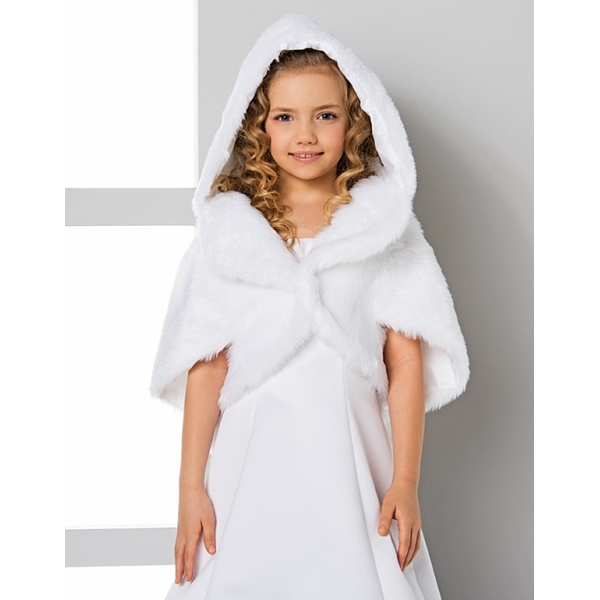 Cape Communion avec capuche fausse fourrure