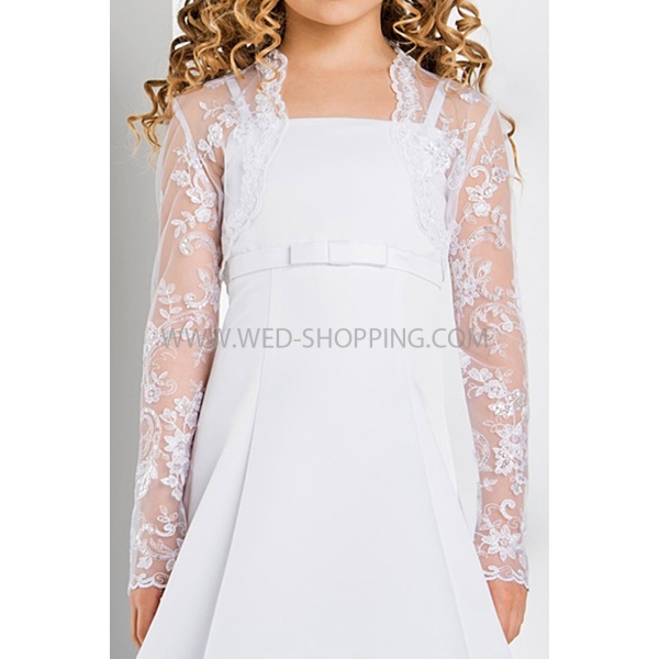 Boléro dentelle fille manches longues