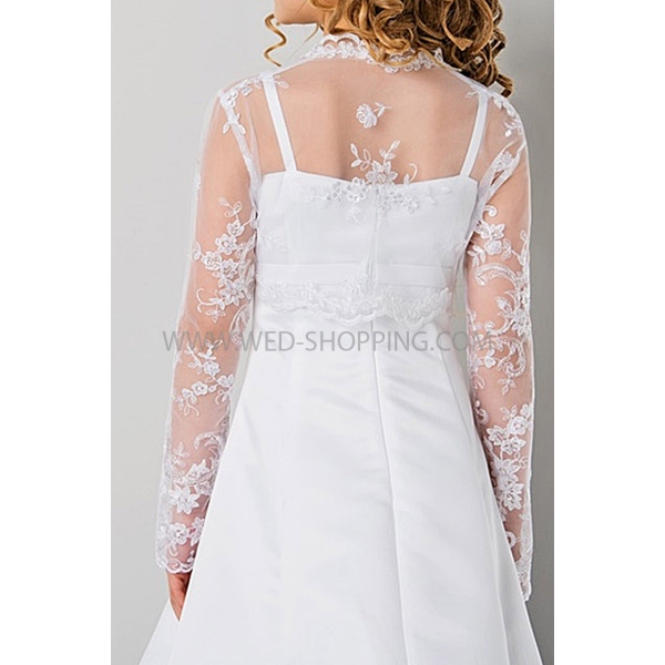 Boléro dentelle fille manches longues
