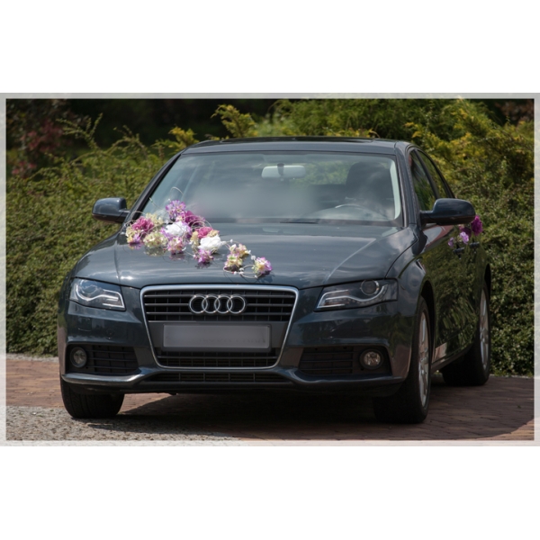 Déco Set  de voiture mariage  rose et Blanches
