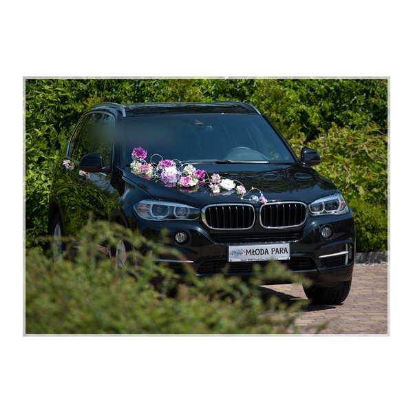 Déco Set  de voiture mariage  rose et Blanches
