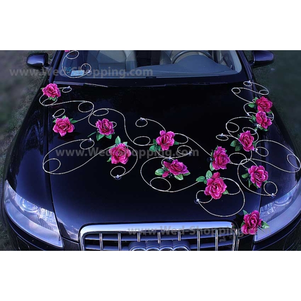 Decoration de voiture pour mariage Roses Ventouses