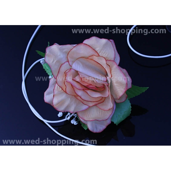 Décoration voiture mariage Salmon roses