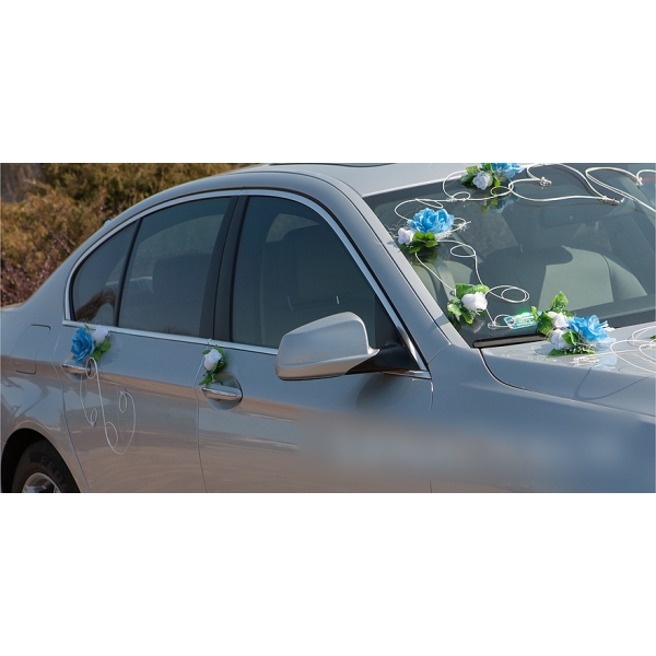 Kit Décoration Voiture Mariage en Osier Coeurs