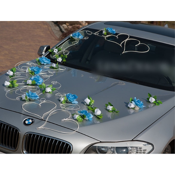 2 Cœurs En Rotin Et Roses Pour Décoration Voiture De Mariage - Ventouses Puissantes, Testés 100 Km/h, Montage Facile