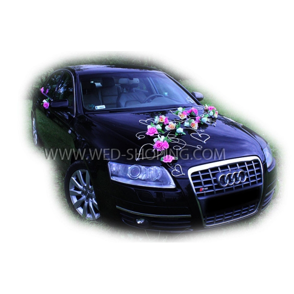 Décoration de voiture de mariage Fleurs avec Ventouses