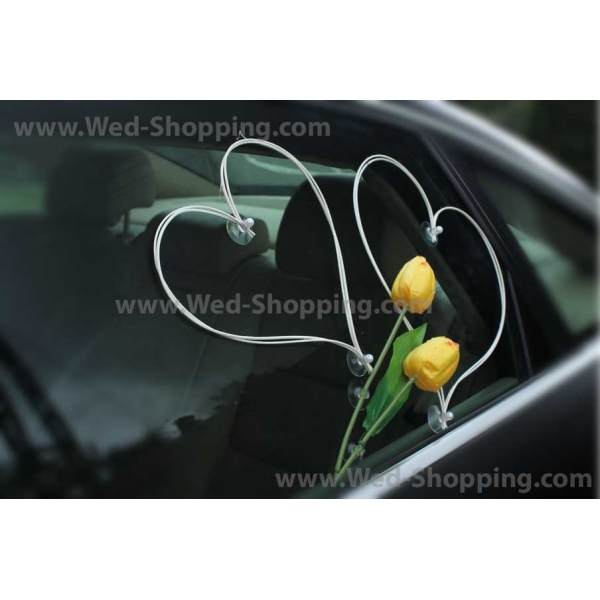 Bouquet de voitures mariage tulipes jaune fleurs artificielles