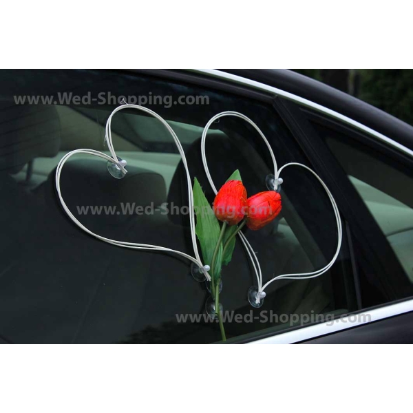 Bouquet de voitures balai tulipes rouges fleurs artificielles